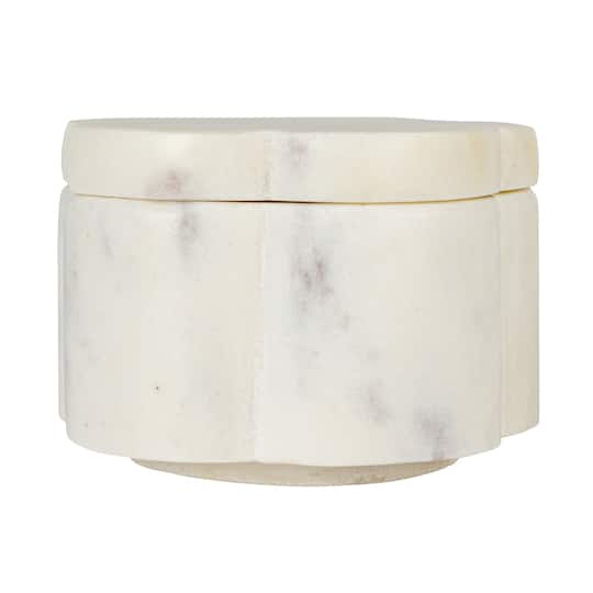 Hello Honey® Elegant White Marble Pinch Pot with Lid